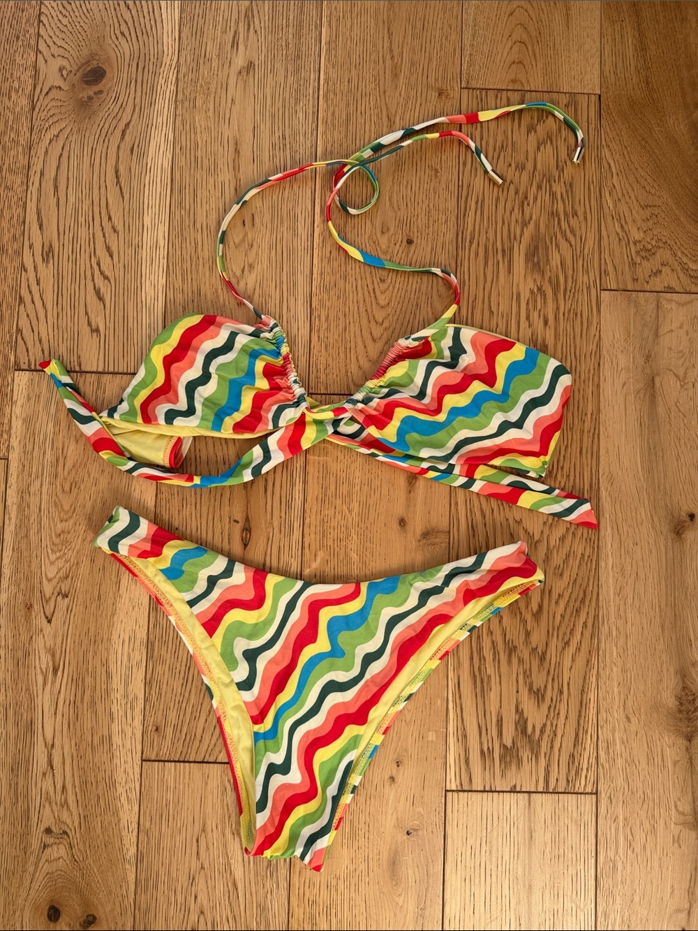 Monday Swimwear Multicolor Wave Bikini size M